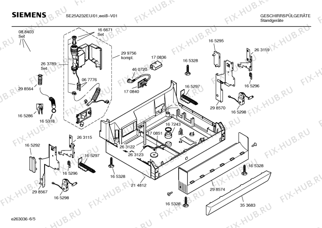 Взрыв-схема посудомоечной машины Siemens SE25A232EU - Схема узла 05
