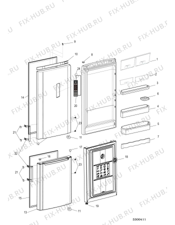 Взрыв-схема холодильника Hotpoint-Ariston XH9T2ZCOJZH (F089409) - Схема узла