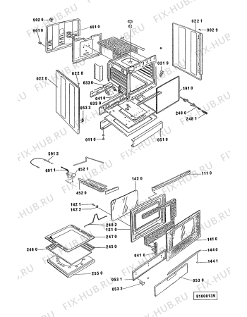 Схема №2 ACM 208 BB с изображением Панель для плиты (духовки) Whirlpool 481945358405