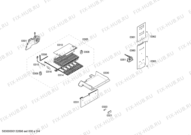 Схема №4 3KFB7615AD с изображением Панель управления для холодильника Bosch 00668341