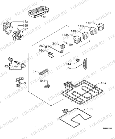 Взрыв-схема плиты (духовки) Zanussi ZOU651N/1 - Схема узла Electrical equipment 268