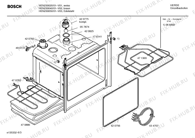 Взрыв-схема плиты (духовки) Bosch HEN230050 - Схема узла 03