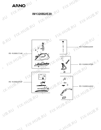 Схема №1 IM1320B3/E20 с изображением Рукоятка для утюга (парогенератора) Seb FS-9100017148