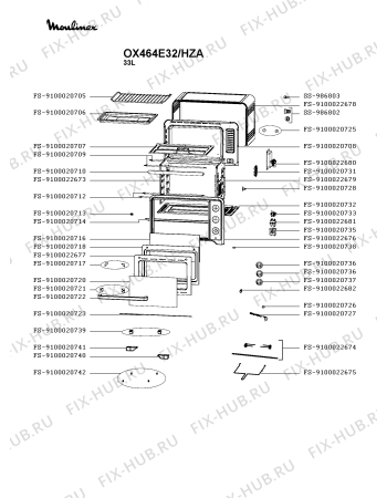 Схема №1 OX464E32/HZA с изображением Тумблер для плиты (духовки) Krups FS-9100022681