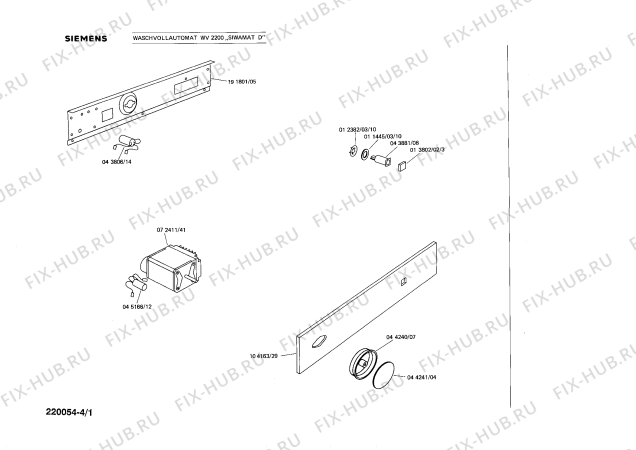 Схема №4 WV2200 SIWAMAT D с изображением Крышка для стиральной машины Siemens 00104970