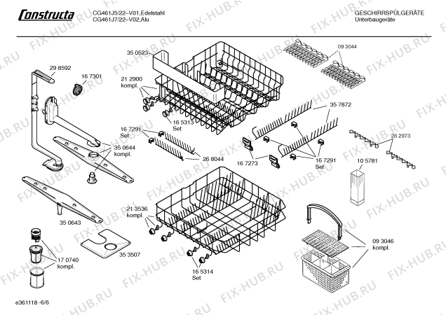 Взрыв-схема посудомоечной машины Constructa CG461J5 - Схема узла 06