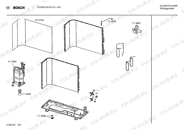 Взрыв-схема кондиционера Bosch B1RKA18101 BOSCH - Схема узла 02