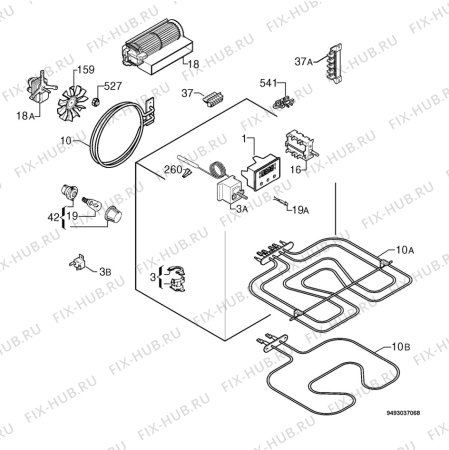 Взрыв-схема плиты (духовки) Privileg 018062_60474 - Схема узла Electrical equipment 268