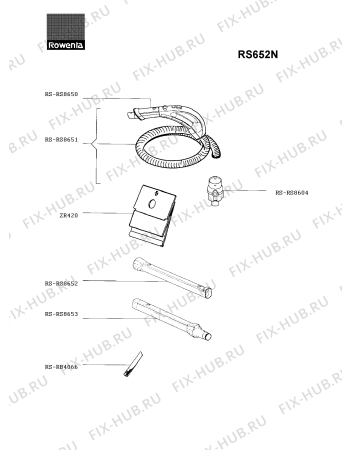 Взрыв-схема пылесоса Rowenta RS652N - Схема узла RS652NFR.__2