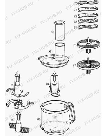 Взрыв-схема кухонного комбайна BRAUN Multiquick 3 Kitchen machine K600 White - Схема узла 3