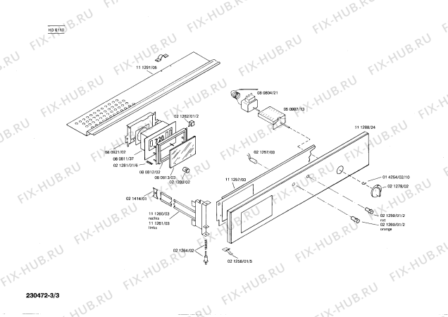 Взрыв-схема плиты (духовки) Siemens HB6110 - Схема узла 03