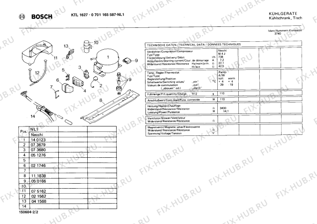 Взрыв-схема холодильника Bosch 0701165587 KTL1627 - Схема узла 02