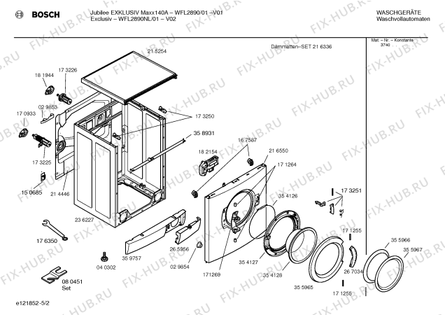 Взрыв-схема стиральной машины Bosch WFL2890NL EXCLUSIV Maxx 140A - Схема узла 02