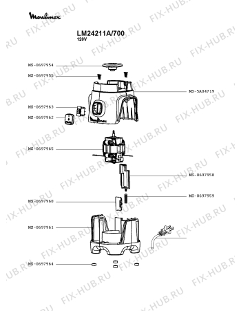 Схема №2 LM24211A/700 с изображением Электромотор для электромиксера Moulinex MS-0697965
