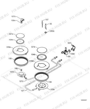 Взрыв-схема плиты (духовки) Arthurmartinelux AHT6231K - Схема узла Functional parts 267