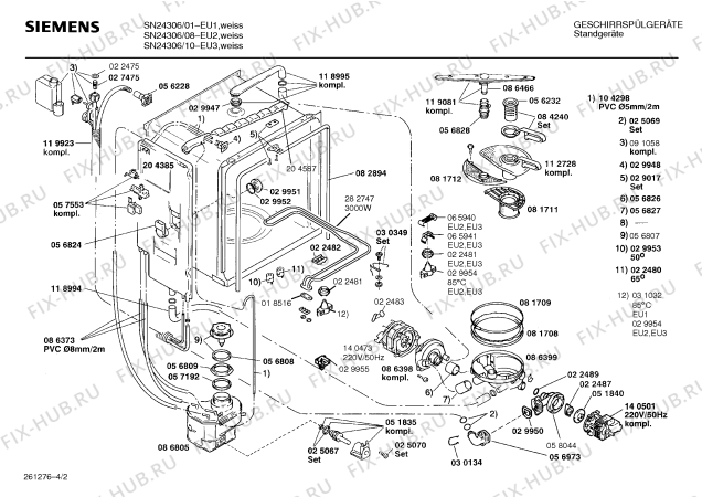 Схема №4 SN24306 с изображением Панель для электропосудомоечной машины Siemens 00282369