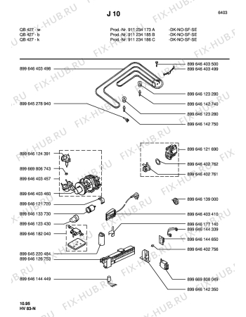 Взрыв-схема посудомоечной машины Husqvarna Electrolux QB427B - Схема узла Section3