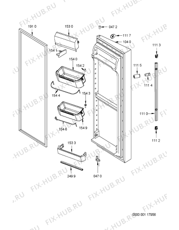 Взрыв-схема холодильника Whirlpool S25BRWW20AG (F090529) - Схема узла