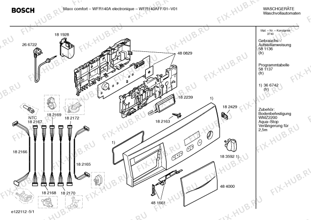 Схема №5 WFR140AFF Maxx confort WFR140A electronique с изображением Ручка для стиралки Bosch 00484000