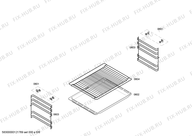 Взрыв-схема плиты (духовки) Siemens HE230521 - Схема узла 06