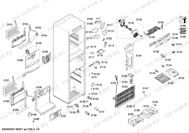 Схема №2 KGX28846TI с изображением Дренажный желоб для холодильной камеры Bosch 00607135