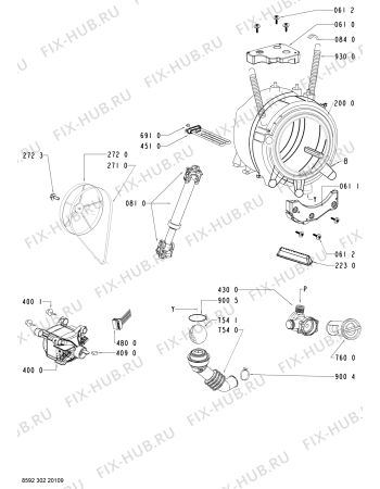 Схема №2 AWO 846 с изображением Обшивка для стиралки Whirlpool 480111100558