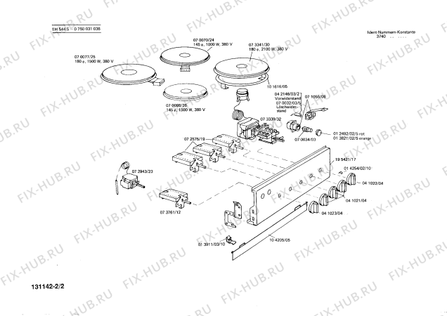 Взрыв-схема плиты (духовки) Bosch 0750031036 EH544S - Схема узла 02