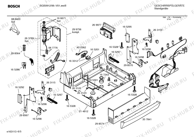 Схема №6 SGS0915 Logixx с изображением Инструкция по эксплуатации для посудомойки Bosch 00528877