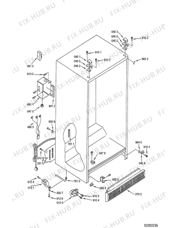 Схема №12 KGN7010/0 KGN 7010 WS с изображением Корпусная деталь для холодильной камеры Whirlpool 481946669957