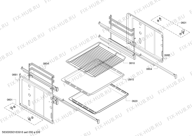 Взрыв-схема плиты (духовки) Bosch HBG53U550 Bosch - Схема узла 06