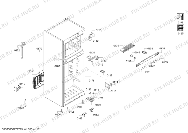 Схема №5 KD56NPW32N SIEMENS с изображением Емкость для холодильника Siemens 00657071