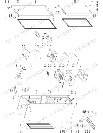 Схема №1 BLFV 8122 OX с изображением Корпусная деталь для холодильника Whirlpool 482000092575