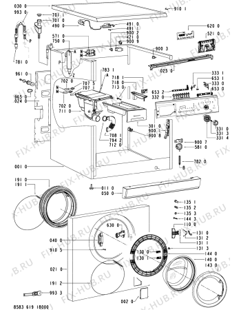 Схема №2 WAK 8507 с изображением Обшивка для стиралки Whirlpool 481245310884