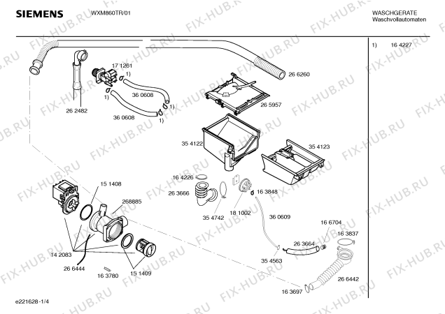 Взрыв-схема стиральной машины Siemens WXM860TR SIEMENS SIWAMAT XM 860 - Схема узла 04