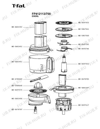 Схема №3 FP412111/700 с изображением Моторчик для кухонного измельчителя Seb MS-0568144