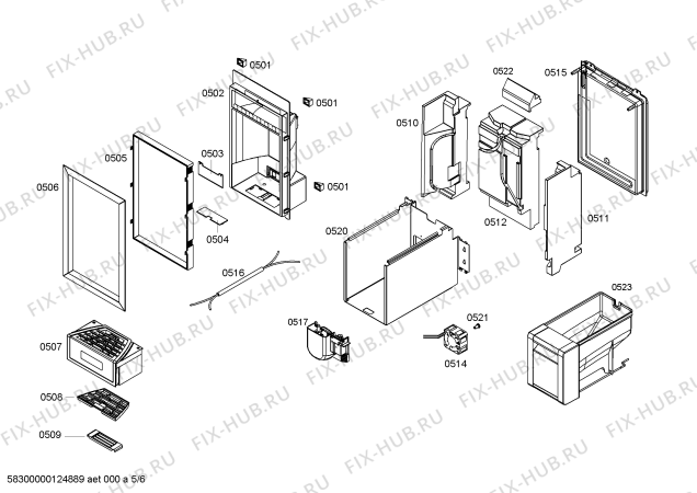 Взрыв-схема холодильника Bosch B18ID80NRP - Схема узла 05