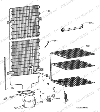 Взрыв-схема холодильника Ikea LFCF223/92 60200534 - Схема узла Cooling system 017