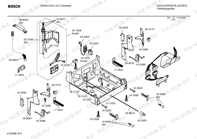 Взрыв-схема посудомоечной машины Bosch SRI3015 - Схема узла 05