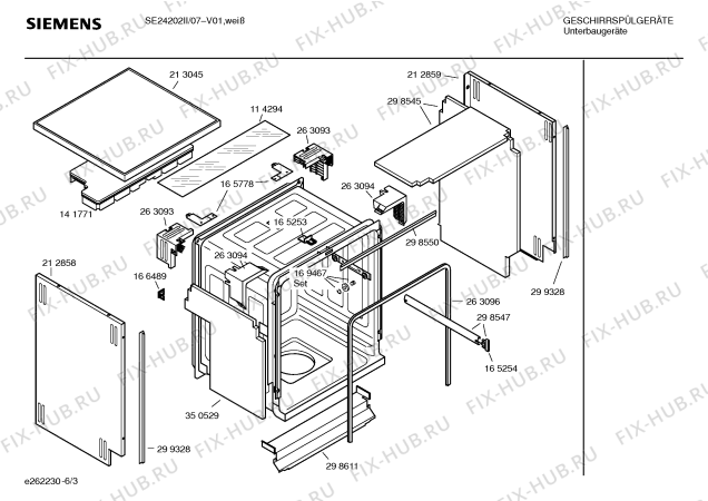 Взрыв-схема посудомоечной машины Siemens SE24202II Pianissimo - Схема узла 03