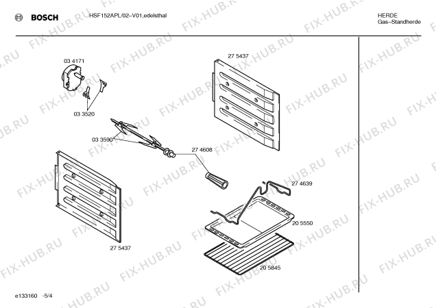 Схема №5 HSF152APL с изображением Выдвижной ящик для плиты (духовки) Bosch 00286955