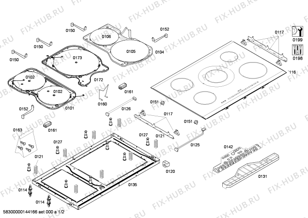 Схема №2 PIK975N24E IH6.1 - Standard с изображением Стеклокерамика для духового шкафа Bosch 00681965