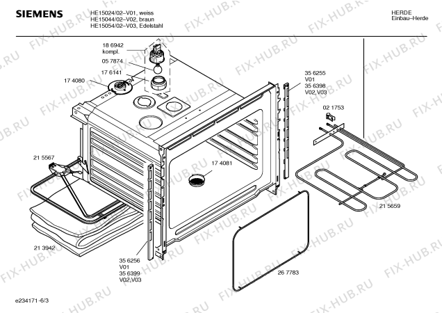 Схема №5 HE15044 с изображением Инструкция по эксплуатации для плиты (духовки) Siemens 00581197