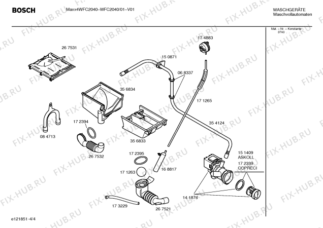 Взрыв-схема стиральной машины Bosch WFC2040 Maxx4 WFC2040 - Схема узла 04