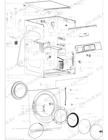 Схема №2 FSCR80410 с изображением Обшивка для стиралки Whirlpool 481010864337