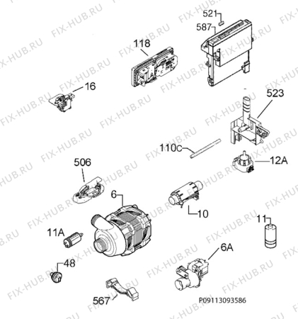 Взрыв-схема посудомоечной машины Zanussi ZDV12001FA - Схема узла Electrical equipment 268