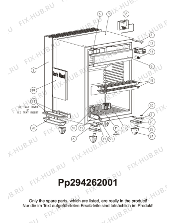 Взрыв-схема холодильника Electrolux WA3140 (Elux) - Схема узла Housing 001