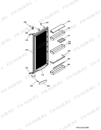 Взрыв-схема холодильника Electrolux IK263QU11R - Схема узла Door