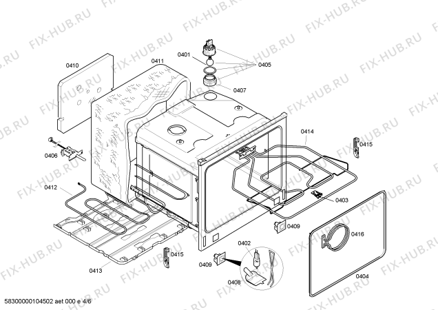 Схема №6 B1644N0GB с изображением Панель управления для электропечи Bosch 00439991