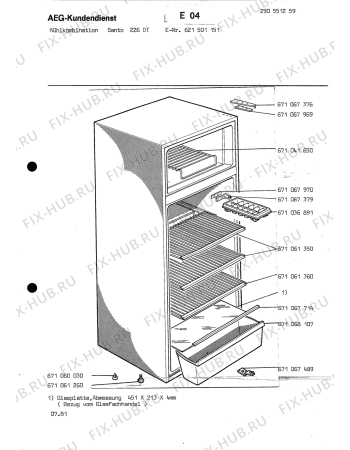 Взрыв-схема холодильника Aeg SANTO 226 DT - Схема узла Section1