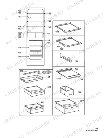 Взрыв-схема холодильника Electrolux ERB39250W - Схема узла C10 Interior